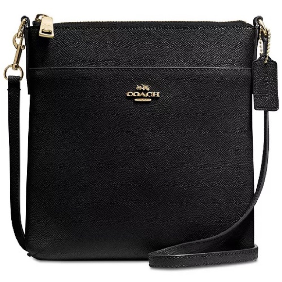 NWT Coach Black Leather Messenger Crossbody Bag Purse - Picture 6 of 6